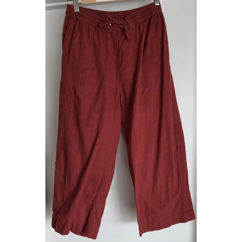 RD+koko Women's Linen Pants Size PM Red Cropped 21in Inseam